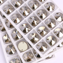 Satin Rivoli Shape High Quality Glass Sew-on Rhinestones WholesaleRhinestone