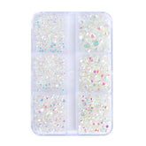 Mixed Sizes 6 Grid Box Crystal AB Glass FlatBack Rhinestones For Nail Art  Unfoiled Back WholesaleRhinestone