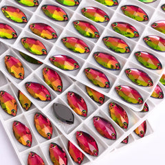 Vitrail Medium Navette Shape High Quality Glass Sew-on Rhinestones WholesaleRhinestone