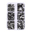 Mixed Sizes 6 Grid Box Black Diamond Glass FlatBack Rhinestones For Nail Art Silver Back WholesaleRhinestone