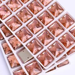 Light Peach Square Shape High Quality Glass Sew-on Rhinestones WholesaleRhinestone