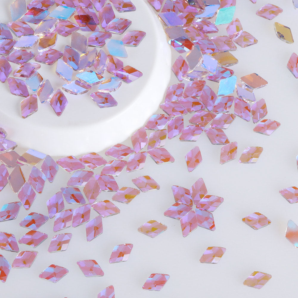Rhombus Shape Charm Purple Flat Back Fancy Rhinestones WholesaleRhinestone