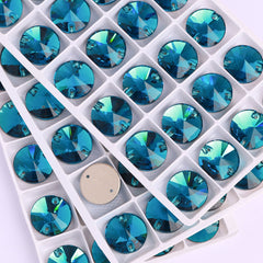 Indicolite Rivoli Shape High Quality Glass Sew-on Rhinestones WholesaleRhinestone