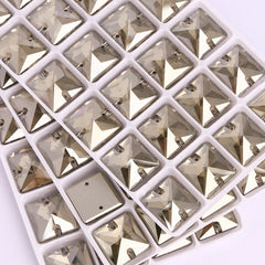 Satin Square Shape High Quality Glass Sew-on Rhinestones WholesaleRhinestone