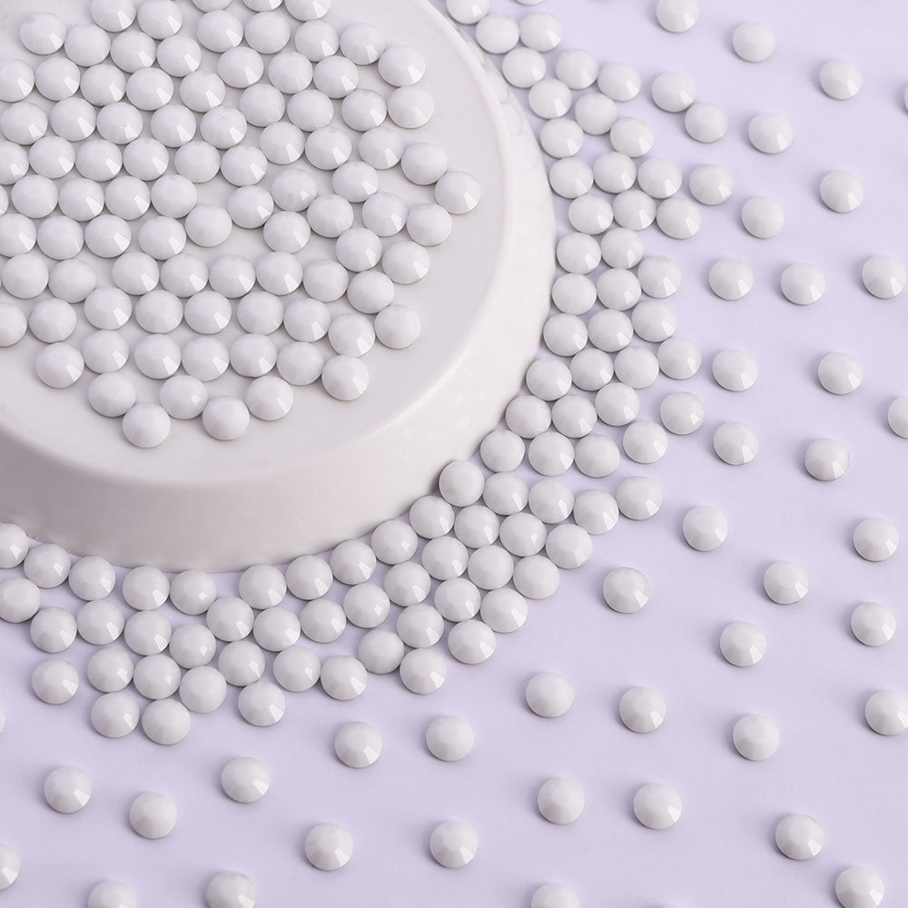 Porcelain white Glass Flat Back Rhinestones In Bulk WholesaleRhinestone