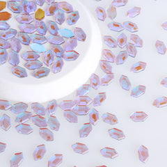 Elongated Hexagon Shape Charm Purple Flat Back Fancy Rhinestones WholesaleRhinestone