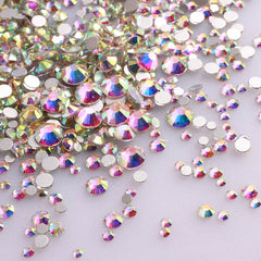 Mixed Sizes Crystal AB FlatBack Rhinestones For Nail Art Silver Back WholesaleRhinestone