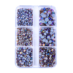 Mixed Sizes 6 Grid Box Light Colorado Topaz AB Glass HotFix Rhinestones For Clothing DIY WholesaleRhinestone