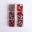 Mixed Sizes 6 Grid Box Orange Glass HotFix Rhinestones For Clothing DIY WholesaleRhinestone