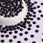 Metallic Blue Glass Flat Back Glue-On Rhinestones 16 Cut Facets WholesaleRhinestone