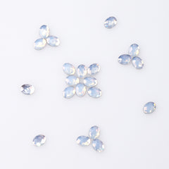 Egg Shape White Opal Flat Back Fancy Rhinestones WholesaleRhinestone