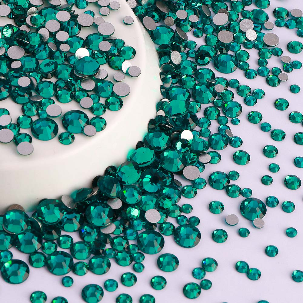 Mixed Sizes Blue Zircon Glass FlatBack Rhinestones For Nail Art Silver Back WholesaleRhinestone