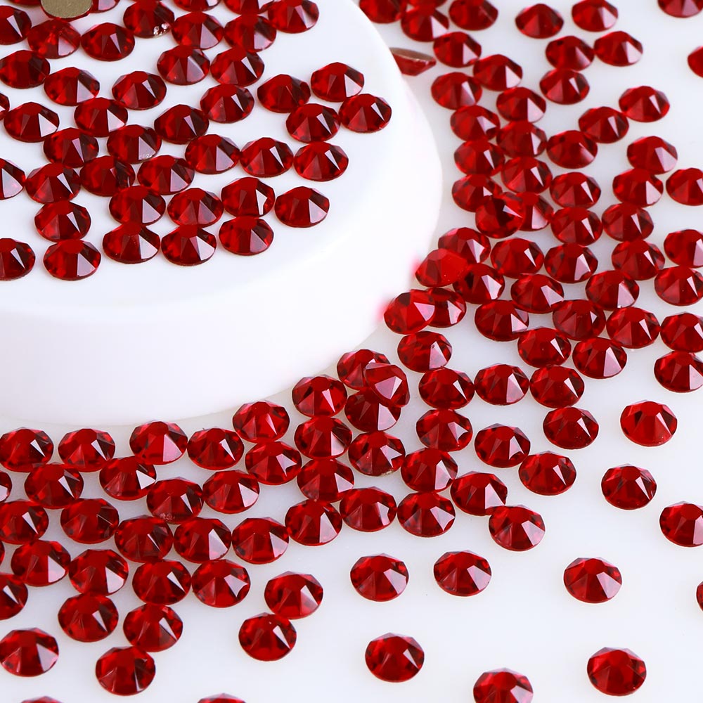 Dark Siam Glass Flat Back Glue-on Rhinestones 16 Cut Facets WholesaleRhinestone