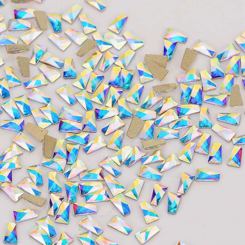 Trapezoid Shape Crystal AB Flat Back Fancy Rhinestones WholesaleRhinestone