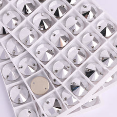 Comet Argent Light Rivoli Shape High Quality Glass Sew-on Rhinestones WholesaleRhinestone
