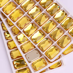 Light Topaz Octagon Shape High Quality Glass Sew-on Rhinestones WholesaleRhinestone