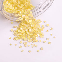 Mixed Sizes Mocha SS Yellow FlatBack Luminous Rhinestones For Nail Art WholesaleRhinestone