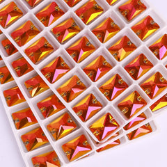 Astral Pink Rectangle Shape High Quality Glass Sew-on Rhinestones WholesaleRhinestone