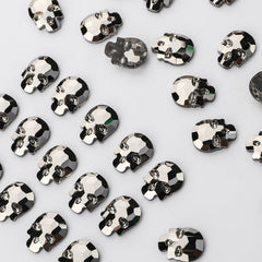 Skull Shape Hematite Flat Back Fancy Rhinestones WholesaleRhinestone