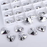Comet Argent Light Heart Shape High Quality Glass Sew-on Rhinestones WholesaleRhinestone