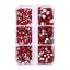 Mixed Sizes 6 Grid Box Siam Glass FlatBack Rhinestones For Nail Art Silver Back WholesaleRhinestone