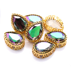 Ghost Light Drop Shape High-Quality Glass Sew-on Nest Hollow Claw Rhinestones WholesaleRhinestone