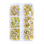 Mixed Sizes 6 Grid Box Citrine AB Glass FlatBack Rhinestones For Nail Art Silver Back WholesaleRhinestone