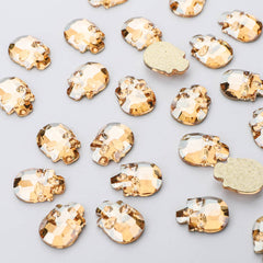 Skull Shape Champagne Flat Back Fancy Rhinestones WholesaleRhinestone