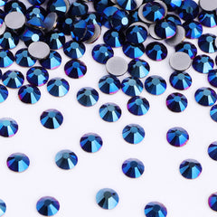 Mineral Blue Glass FlatBack Rhinestones Silver Back WholesaleRhinestone
