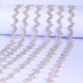 Sew-on Crystal AB Glass Rhinestone Trim Chain Applique RA1105 WholesaleRhinestone