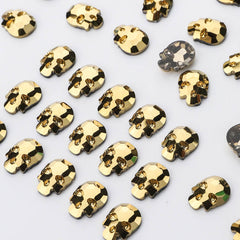 Skull Shape Aurum Flat Back Fancy Rhinestones WholesaleRhinestone