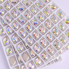 Crystal AB Lemon Shape High Quality Glass Sew-on Rhinestones WholesaleRhinestone