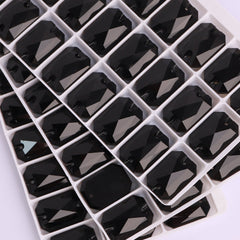 Jet Octagon Shape High Quality Glass Sew-on Rhinestones WholesaleRhinestone