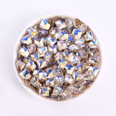 Blue Moonlight Concave Heart Shape Pointed Back Fancy Rhinestones WholesaleRhinestone