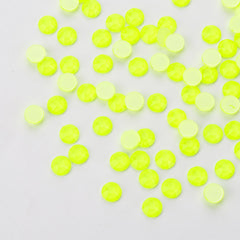 Neon Yellow Neon Glass Flat Back Glue-On Rhinestones 16 Cut Facets WholesaleRhinestone