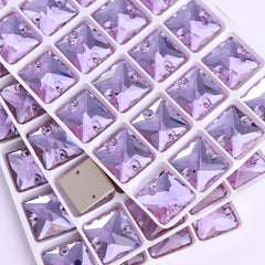 Violet Square Shape High Quality Glass Sew-on Rhinestones WholesaleRhinestone