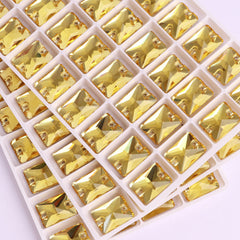 Light Topaz Rectangle Shape High Quality Glass Sew-on Rhinestones WholesaleRhinestone