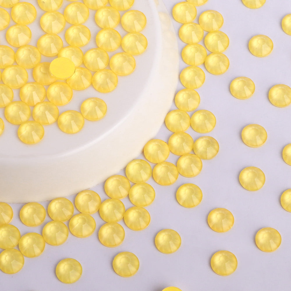 Neon Yellow Rose Glass FlatBack Neon Rhinestones WholesaleRhinestone