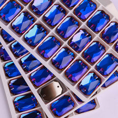 Violet Blue Octagon Shape High Quality Glass Sew-on Rhinestones WholesaleRhinestone