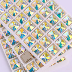 Crystal AB Rivoli Square Shape High Quality Glass Sew-on Rhinestones WholesaleRhinestone
