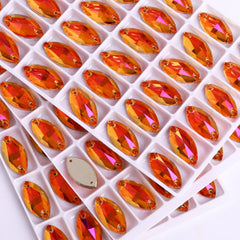 Astral Pink Navette Shape High Quality Glass Sew-on Rhinestones WholesaleRhinestone