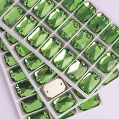 Peridot Octagon Shape High Quality Glass Sew-on Rhinestones WholesaleRhinestone
