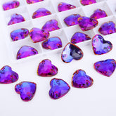 Violet Blue Heart Shape High Quality Glass Sew-on Rhinestones WholesaleRhinestone
