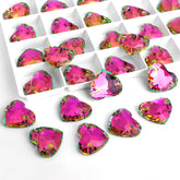Vitrail Rose Heart Shape High Quality Glass Sew-on Rhinestones WholesaleRhinestone