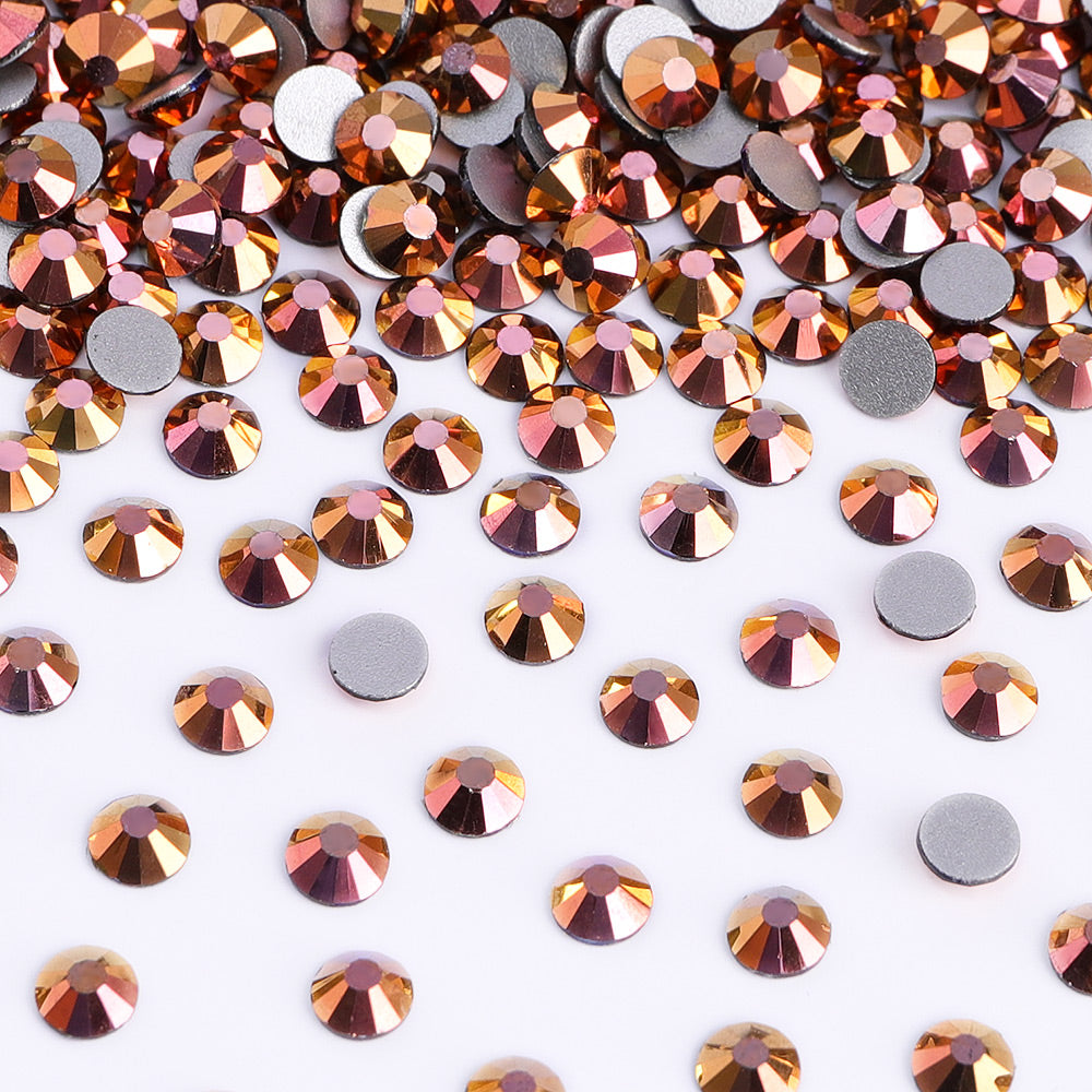 Magic Golden Glass Flat Back Rhinestones WholesaleRhinestone