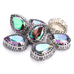 Ghost Light Drop Shape High-Quality Glass Sew-on Nest Hollow Claw Rhinestones WholesaleRhinestone