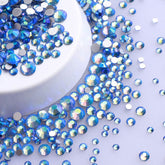 Mixed Sizes Light Blue AB FlatBack Rhinestones For Nail Art Silver Back WholesaleRhinestone