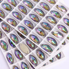 Ghost Light Navette Shape High Quality Glass Sew-on Rhinestones WholesaleRhinestone