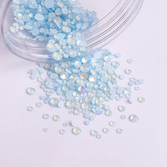 Mixed Sizes Mocha SS Light Blue FlatBack Luminous Rhinestones For Nail Art WholesaleRhinestone