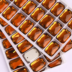 Tangerine Octagon Shape High Quality Glass Sew-on Rhinestones WholesaleRhinestone